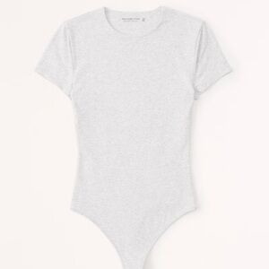 Abercrombie Short-Sleeve Cotton-Blend Seamless Fabric Crew Bodysuit